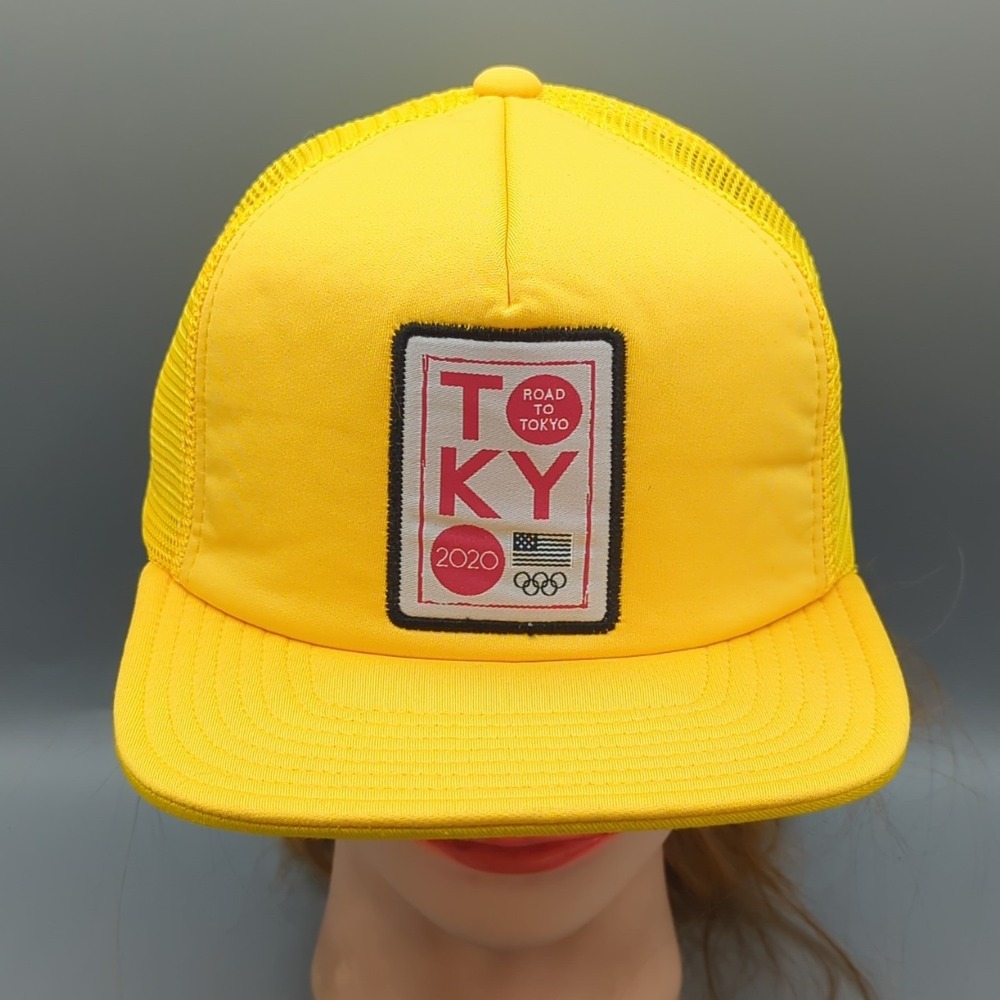 Team USA Olympics Road To Tokyo Baseball Hat Cap Snapback Yellow Mesh Back New